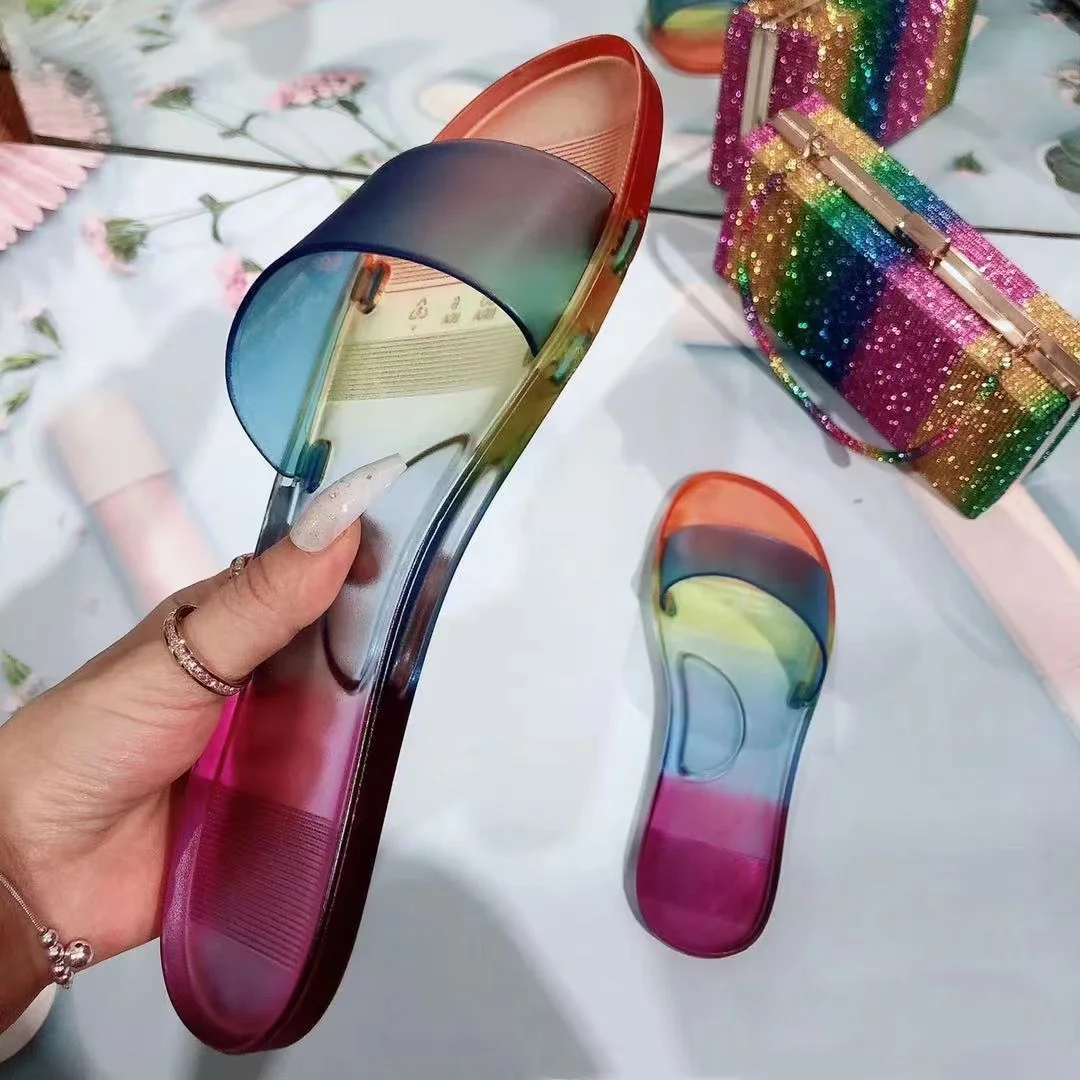 

Lady's Jelly Slippers Jelly PVC Jelly Fruit Sandals Casual Slippers Ladies Beach Sandals slippers for Women