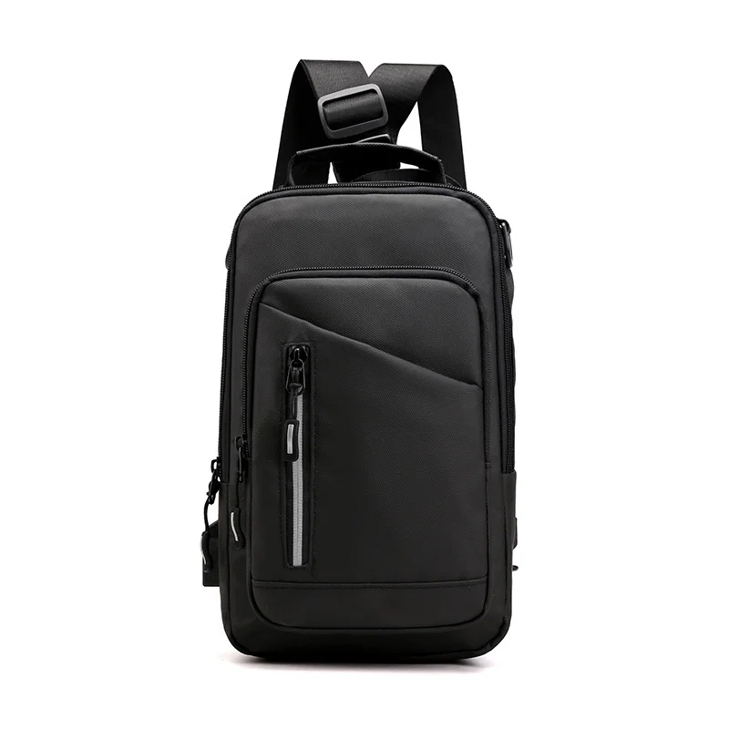 

Multifunctional large capacity portable with USB charging port pu leather shoulder messenger bag backpack for men, Customized color