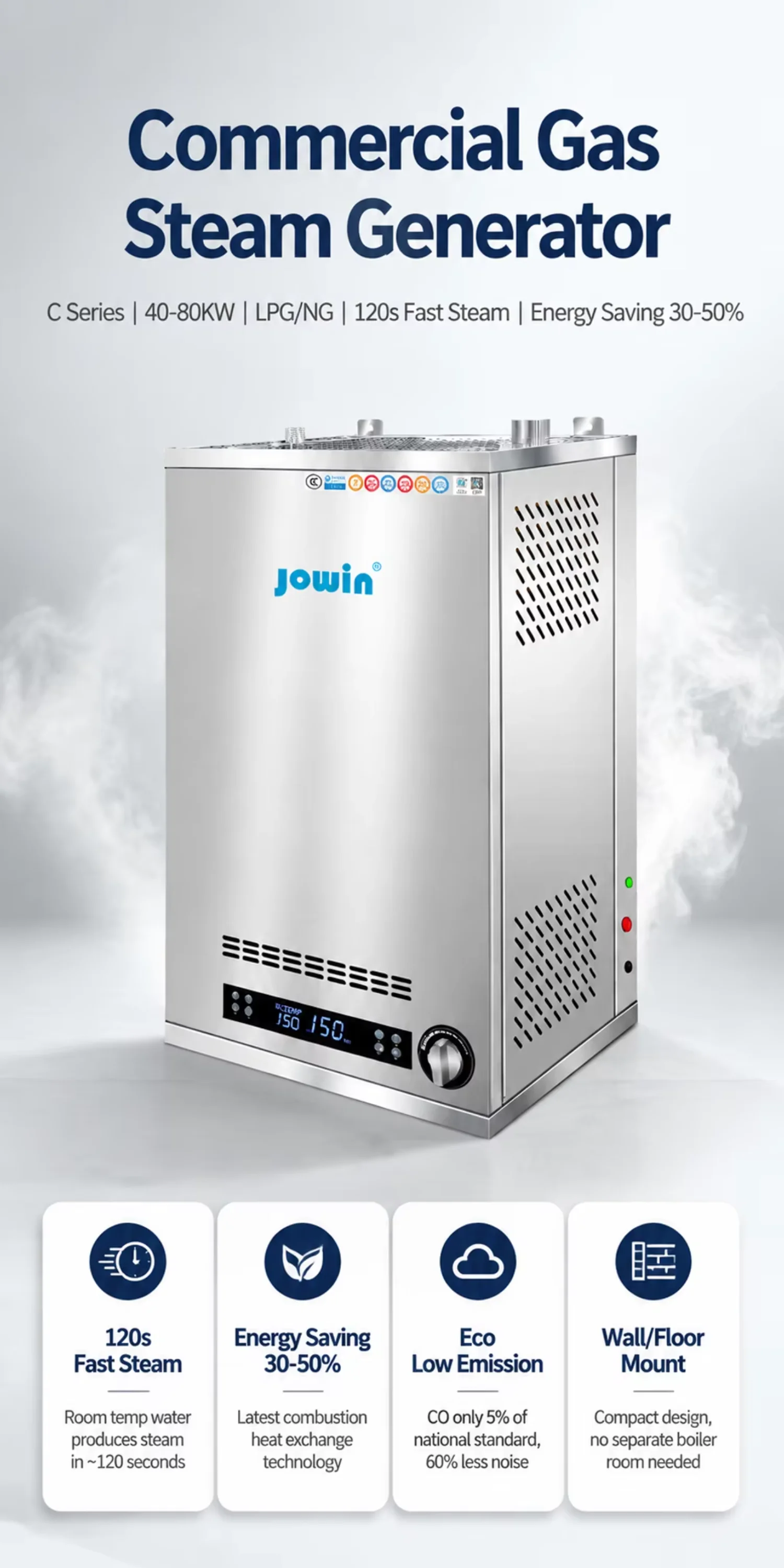 Steam Boiler, Stainless, Steel, 55kg - detail 6