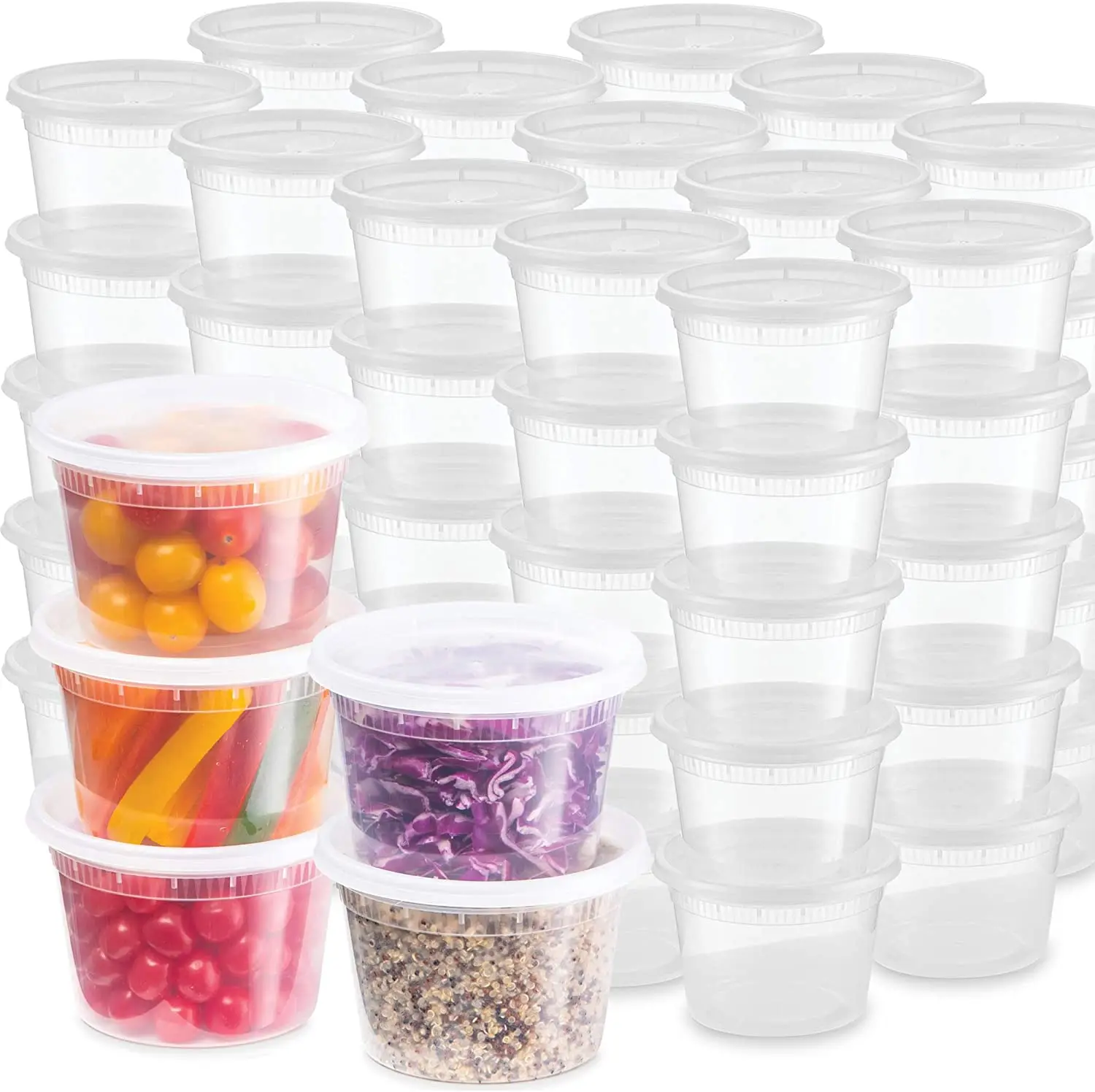 

8oz/16oz/32oz/48oz Leakproof plastic deli soup cup food containers with lid