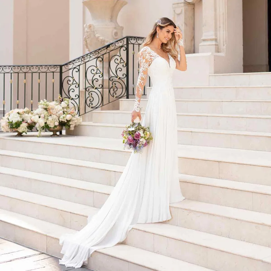 

Z92061A Women trailing wedding evening dress 2021 new deep V-neck dress backless sexy wedding dress