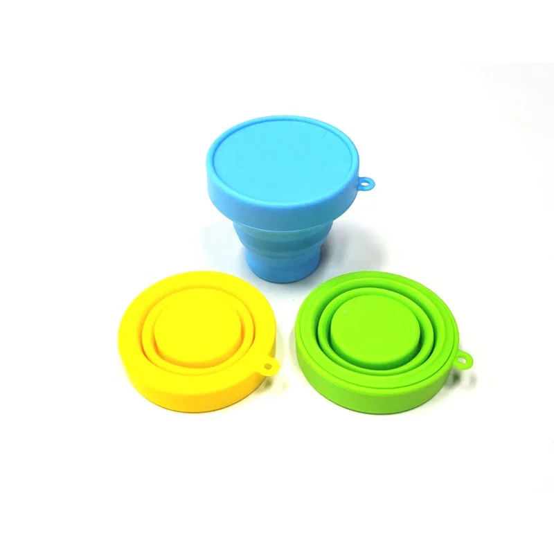 

BPA Free eco-friendly reusable silicone rubber folding collapsible coffee cup, Pantone color