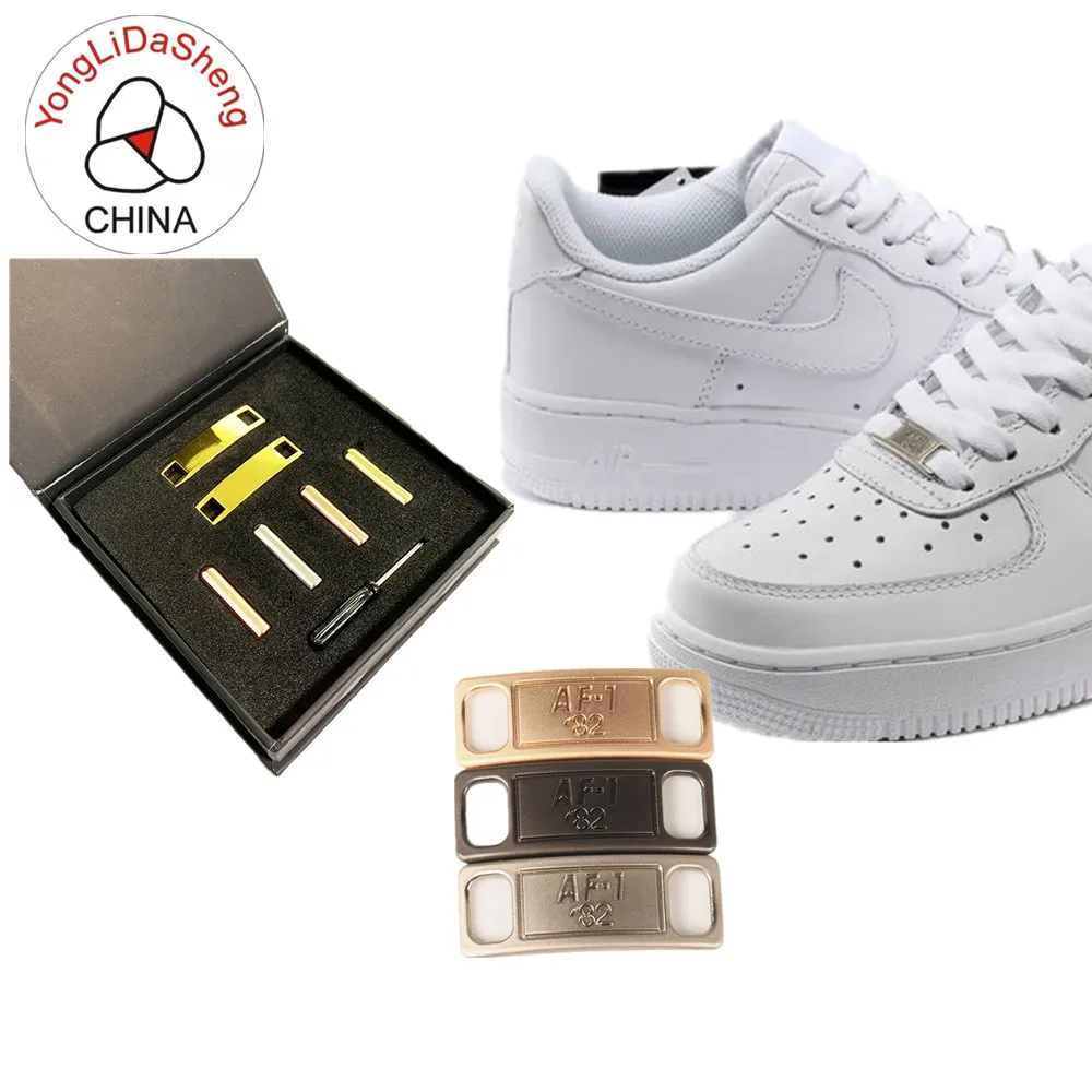 

Custom Shoelace Tag Dubraes Gold Metal Shoelace metal Charms Foe Shoes Accessories AF1 Lace Lock, Any color