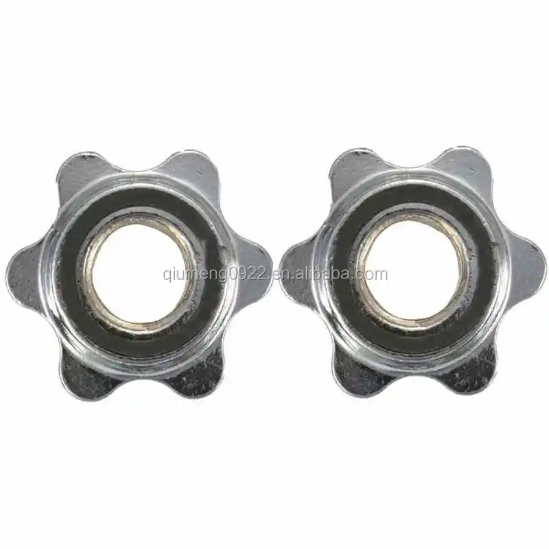 Lifting Standard Hex Nut Barbell Bar Solid Steel Spin-lock Dumbell Clamps #HE 