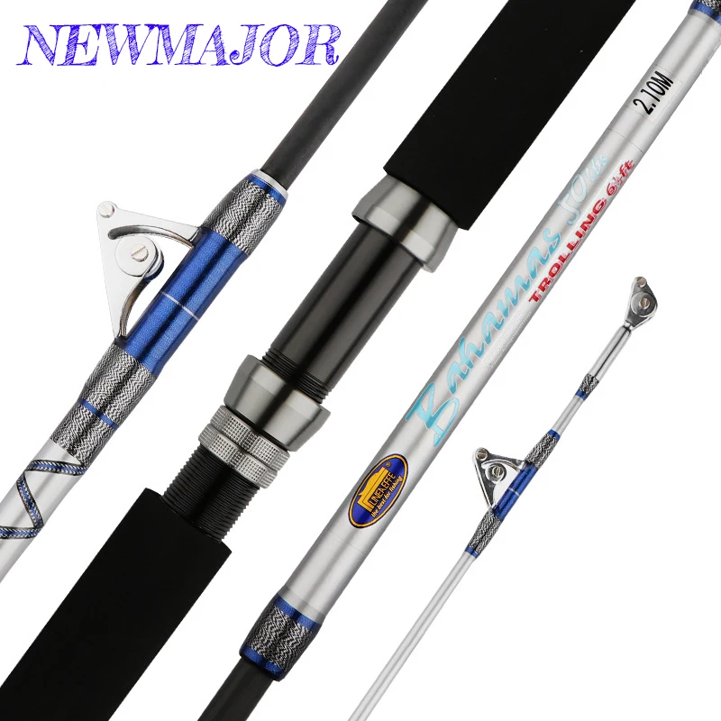 

NEWMAGOR Heavy Duty Boat Fishing Rod 1.98m 2.1m Jigging Trolling Rod With Roller Guides Carbon Spinning Rod Saltwater Pole