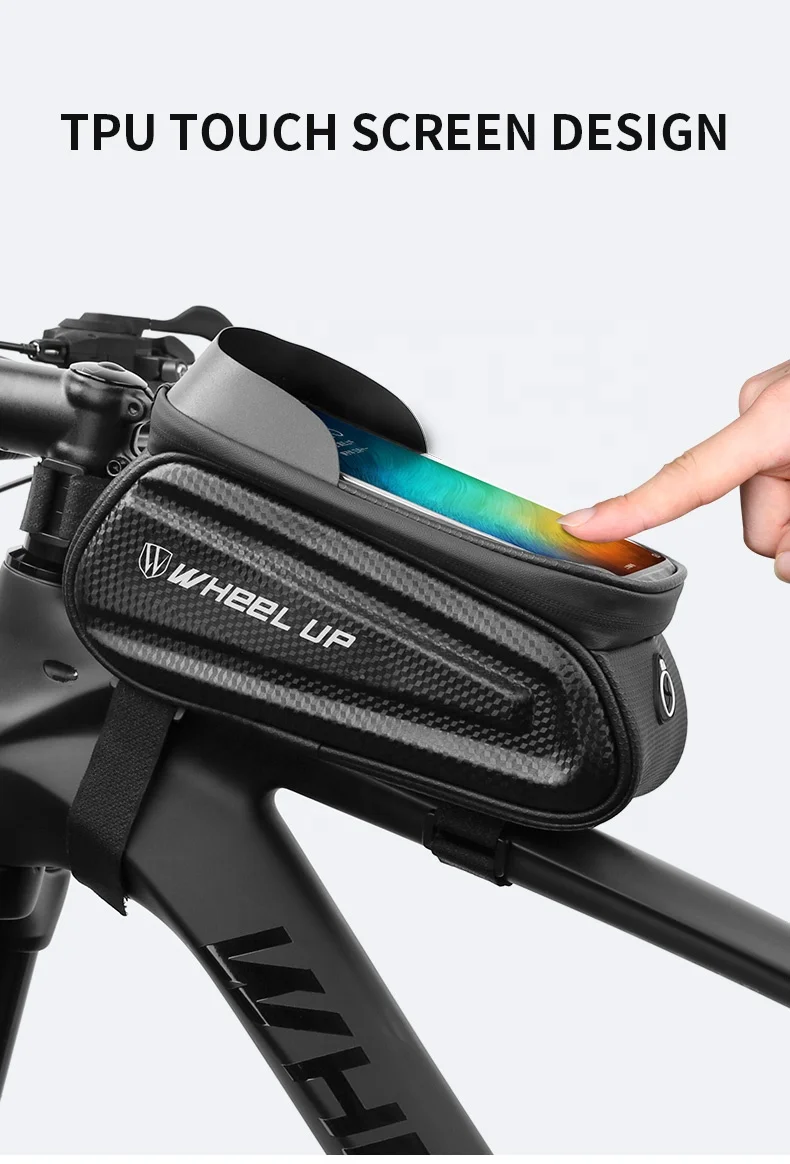 
WHEEL UP Colorful Reflective Logo New Design Bike Waterproof Bicycle Front Tube Bag Phone Case 