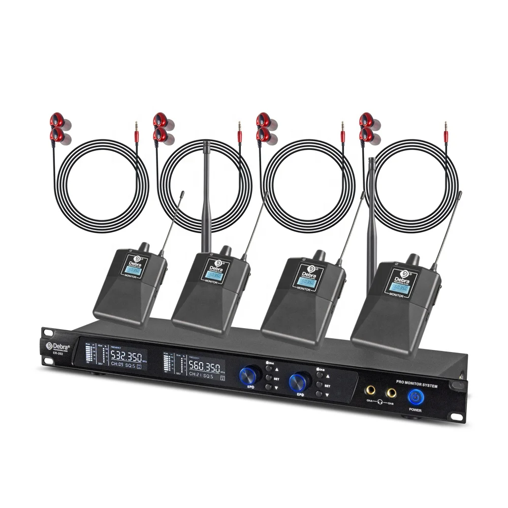 

Debra Audio In Ear Dual Channel Wireless Monitor System ER-202 Monitoring Professional for Stage Performance receivers