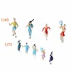 12 Pieces/bag1/43 75 100 architectural train making materials Plastic Miniature ho scale human sports Figure models layouts