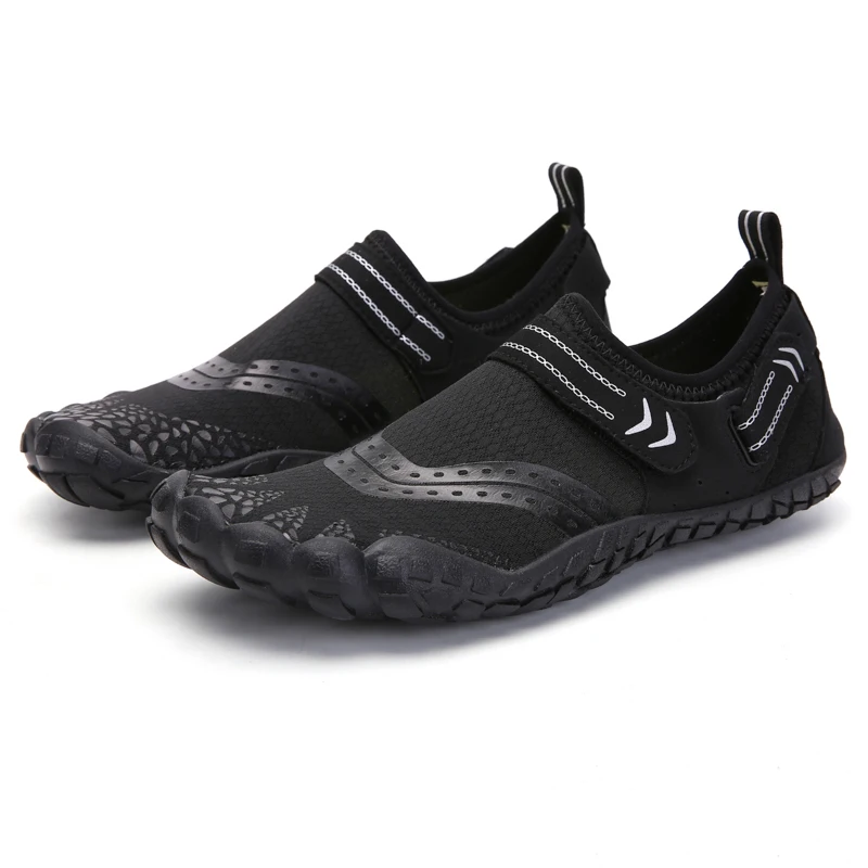 

2021 Anti Slip Breathable Water Walking Shoes Five Toe Mesh Aqua Shoes Black Men Slip On Upstream Quick Dry Wading Shoes, Black, pink,blue, grey