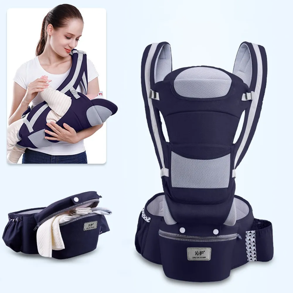 

New 0-48 Month Ergonomic Baby Carrier Infant Baby Hipseat Carrier 3 In 1 Front Facing Ergonomic Kangaroo Baby Wrap Sling