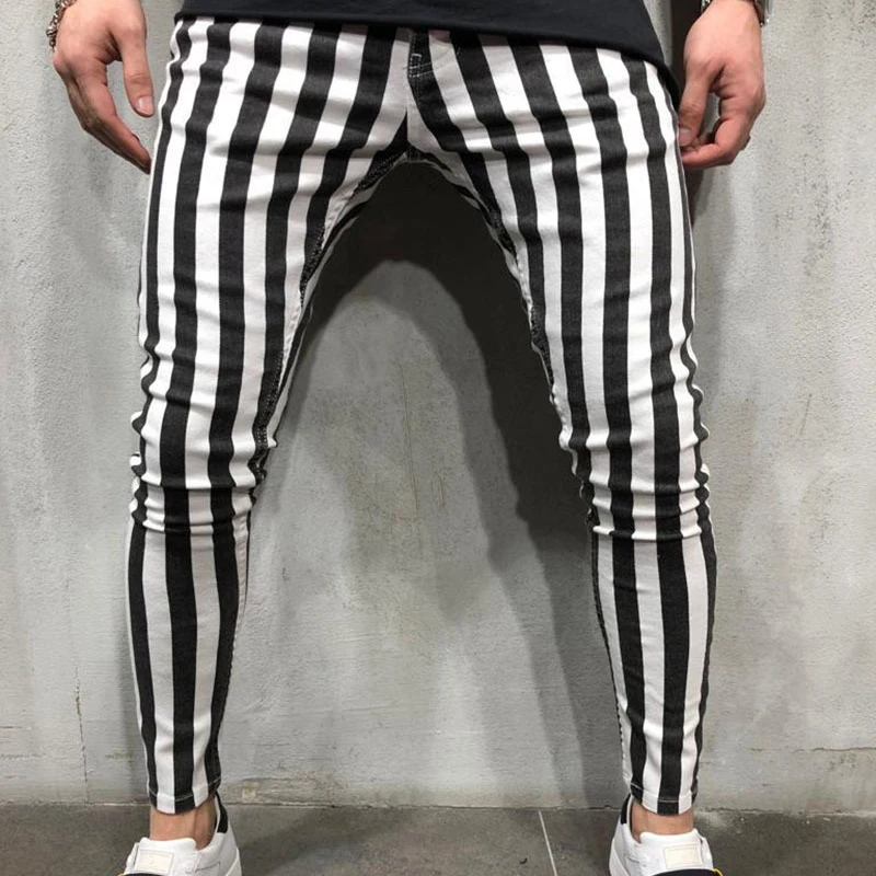 striped skinny pants mens