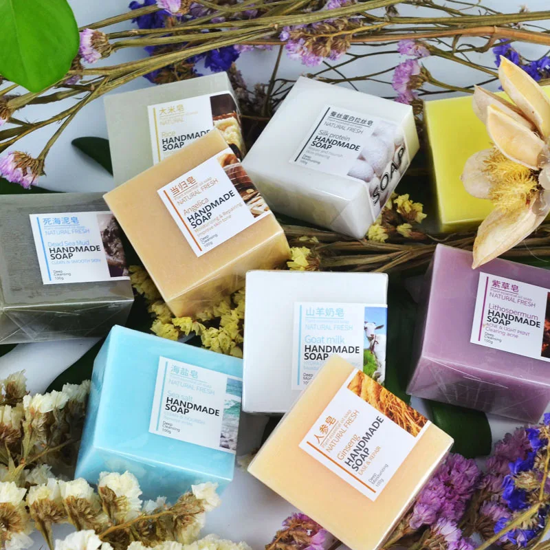 

Hot selling various beautiful bar washing bulk gift fancy handmade oil soap, White, red, purple, yellow...