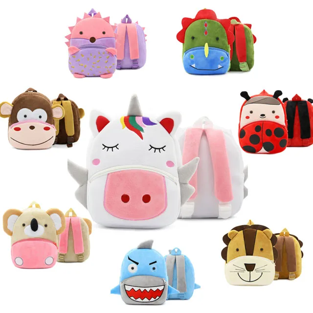 

Hot Selling Cartoon Animal Design Plush School Bag Pack For Children Kids Cartoon Character Schools Bags School Bags Cartoon, Customized color