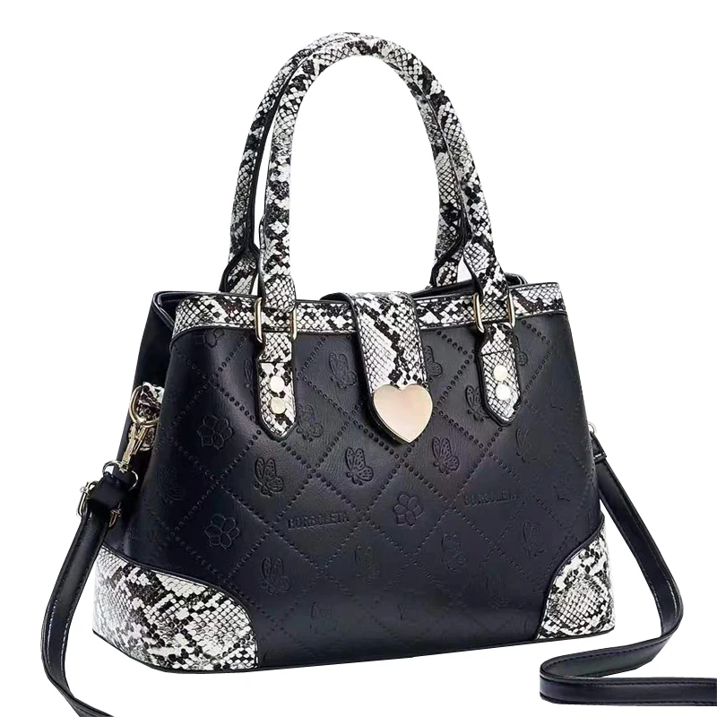 

2022 new snake print bags explosive foreign trade women stitching design shoulder bag multi layer portable tote bag handbag