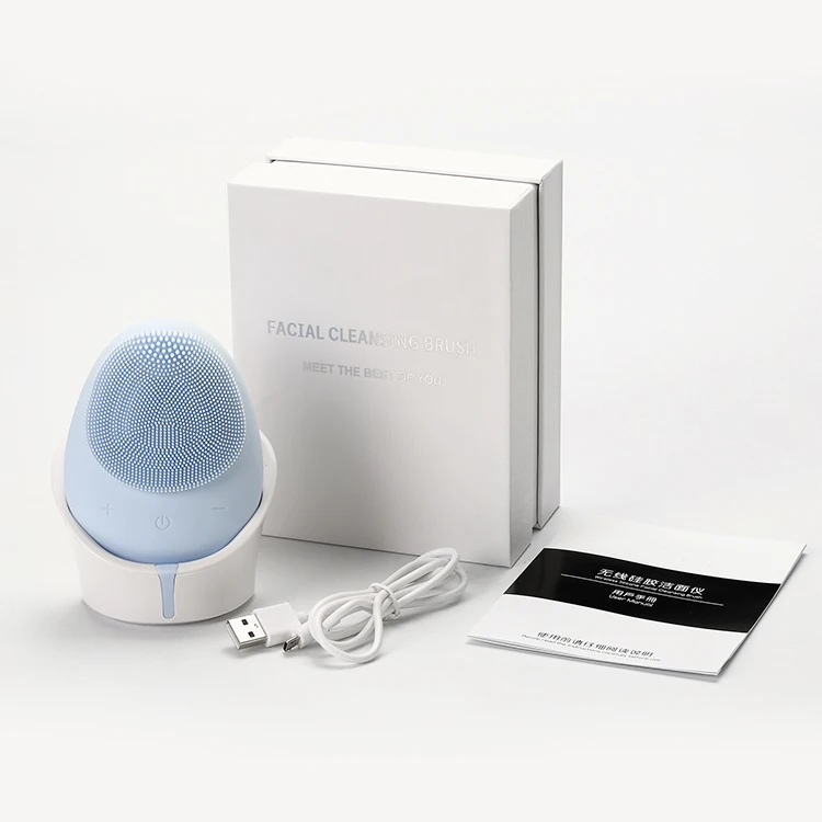 
Wireless Face Exfoliating Electric Sonic Silicone Facial Cleansing Brush 