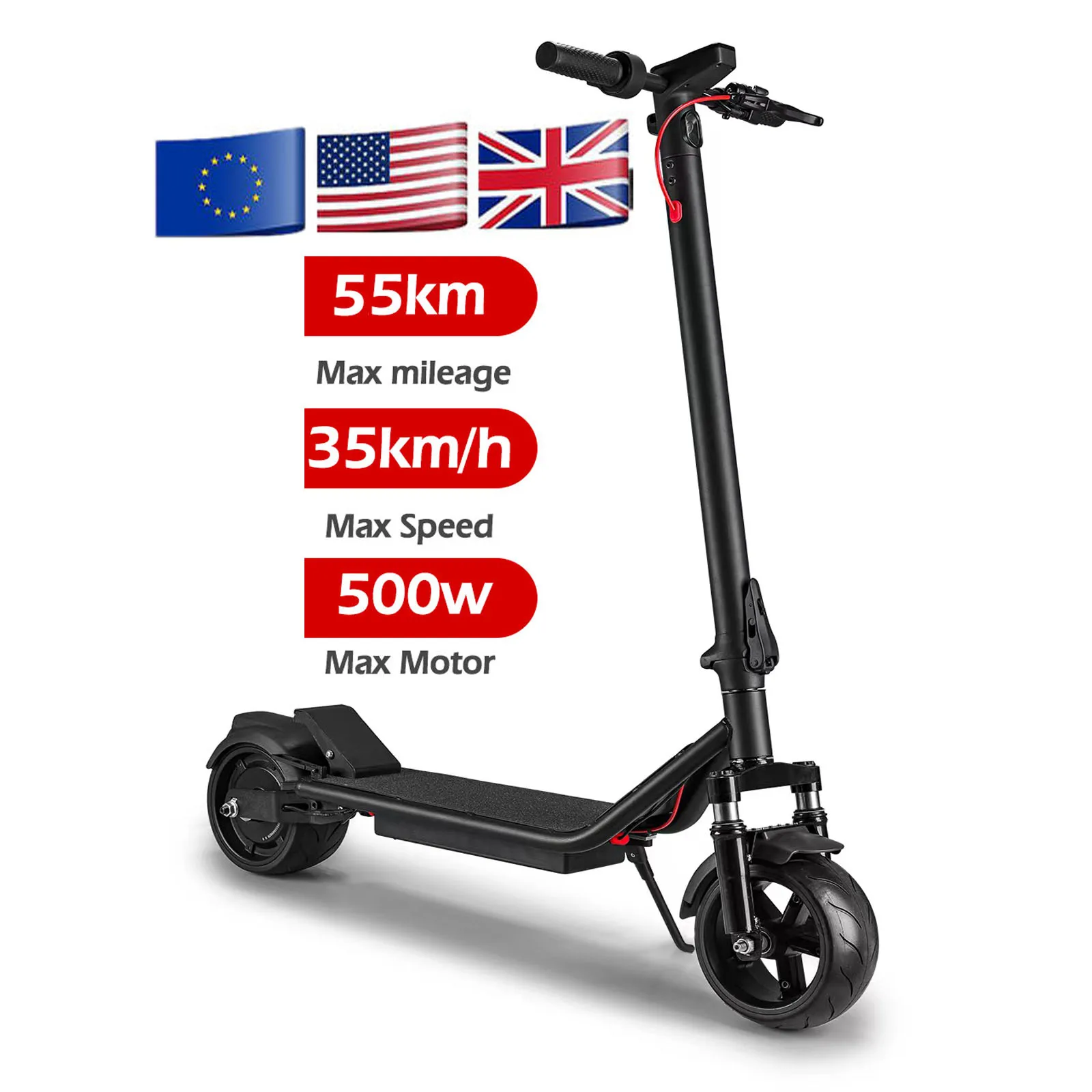 

E scooter with 9inch fat tire 500W motor adults kick escooter fast folding Off Road electric scooters with double suspension