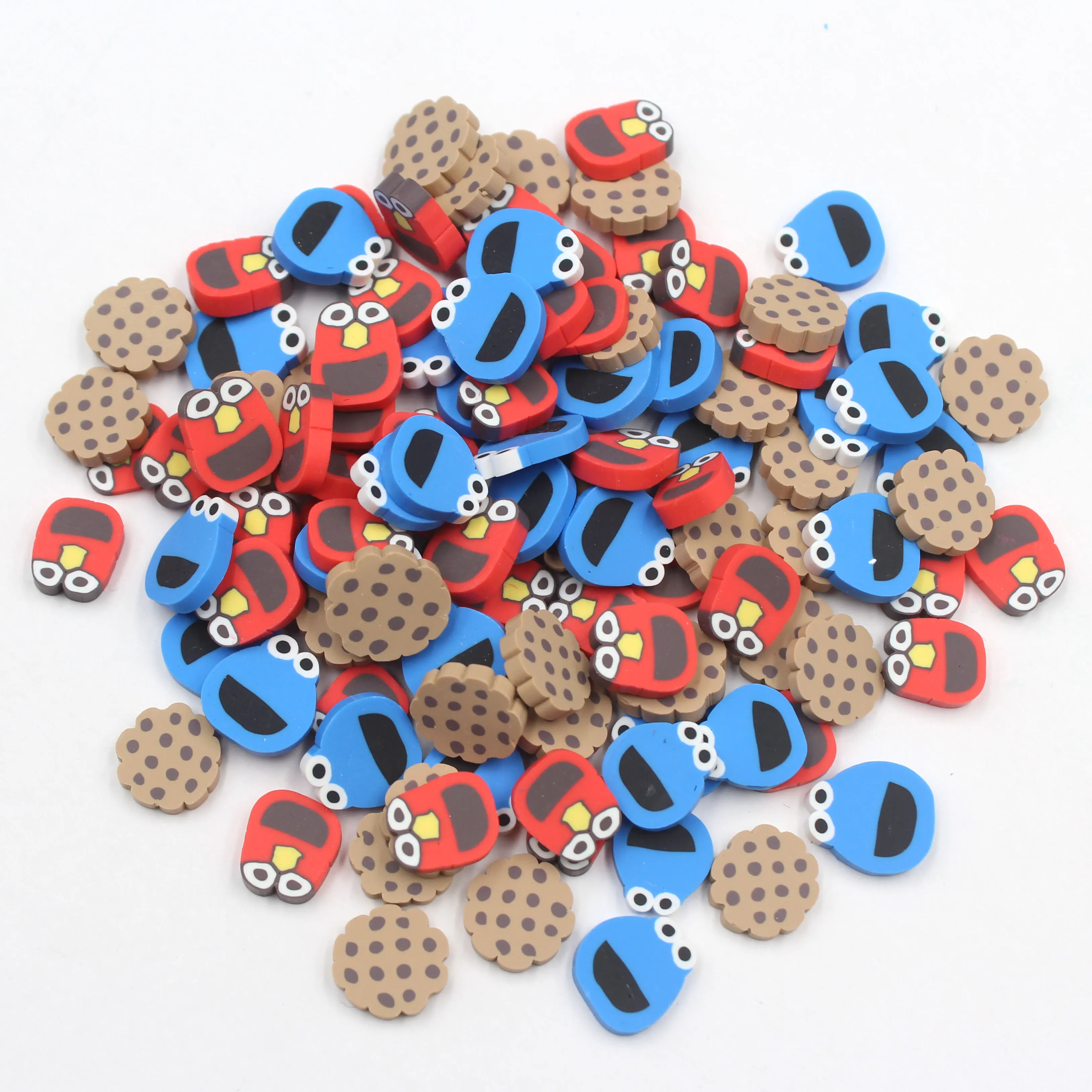 

Polymer Cookie Slices Cartoon Mouth Clay Biscuits Sprinkles For Arts and Mobile Decoration DIY Crafts Filler Accessories