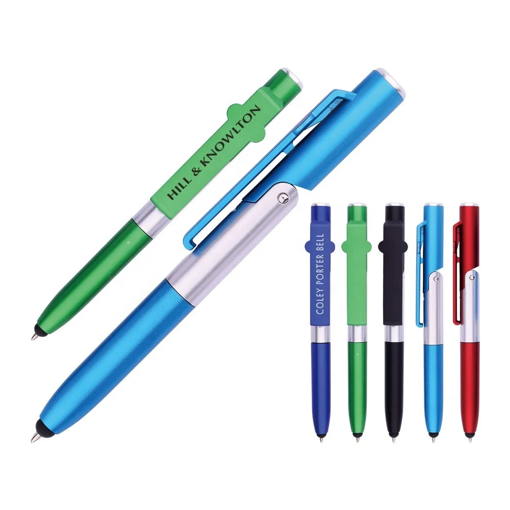 
Hot selling 4 in 1 touch screen phone holder ball pen stylus multi function LED light stylus pen for promotional logo pen  (62329188124)