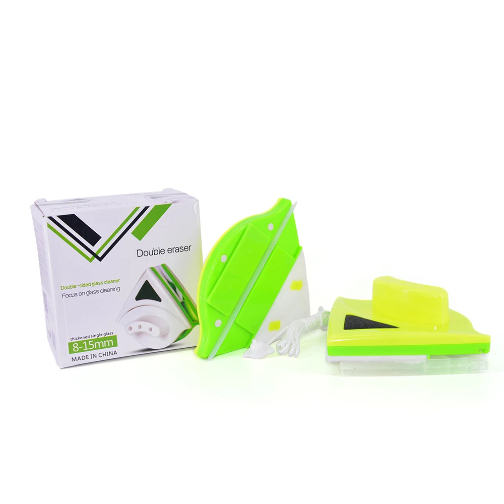 

Magnetic Glass Cleaner Brush Outside Glass Cleaning Wash Window Double-sided Glass Plastic + Magnet  Color Box, Green