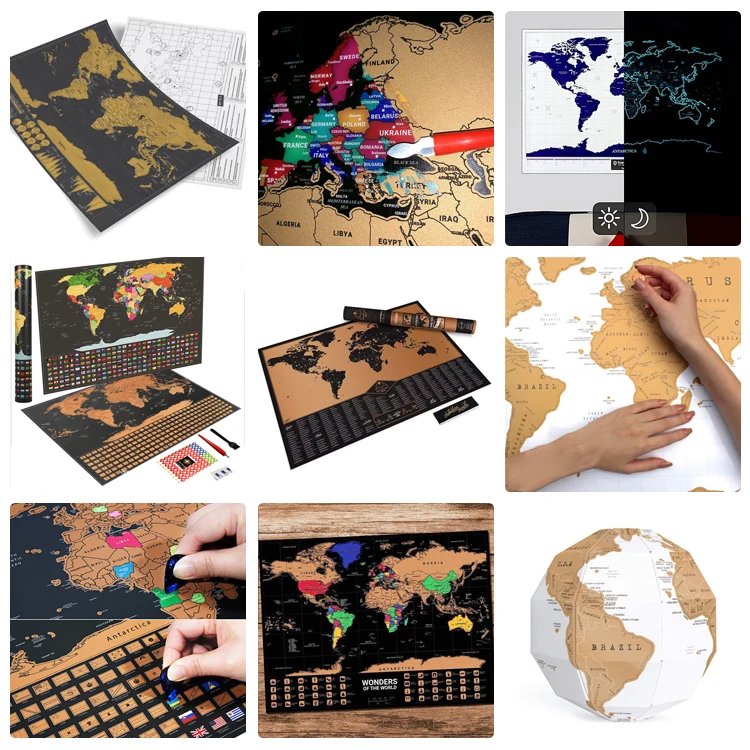 Must to Read 100 Books Paper Poster Bucket List Scratch Off World Map Poster