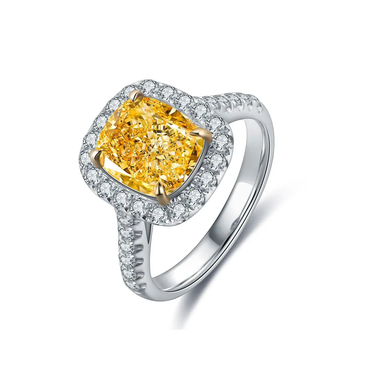 

Hot sale wedding rings gold jewelry Simulated color diamond 925 sterling silver rings, Yellow, pink, white
