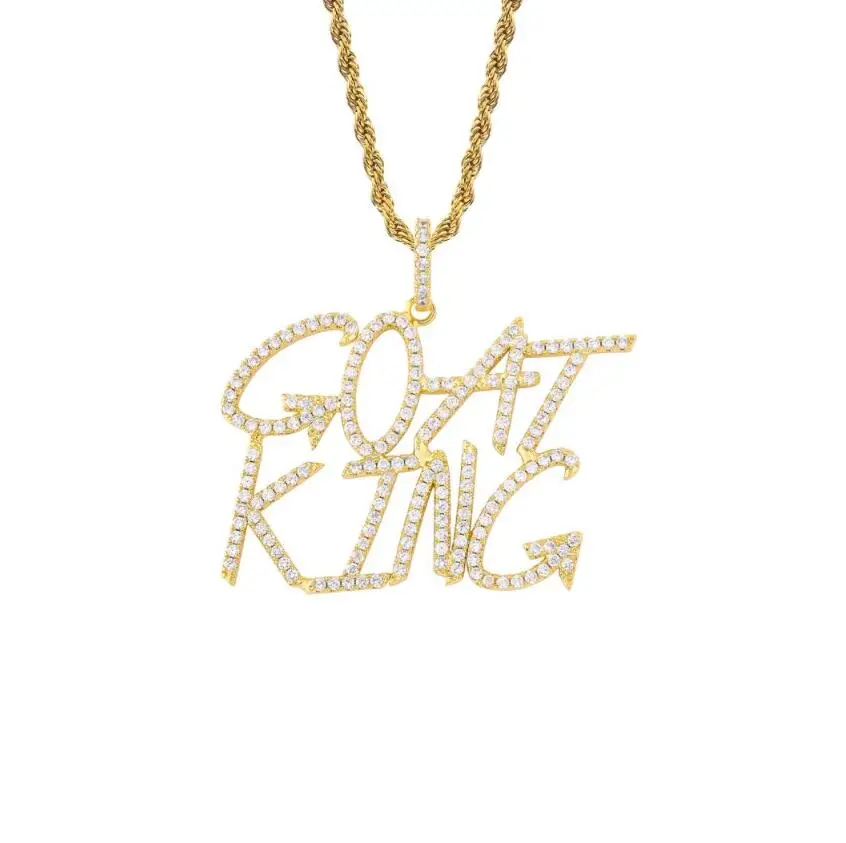 

AZ custom name tennis letter pendant and Necklace Charm CZ hip hop jewelry, Silver/gold