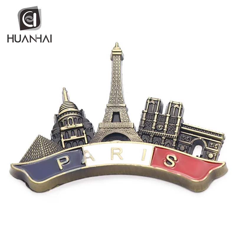 

Paris Eiffel Tower pattern soft enamel oem paris souvenir fridge magnet wholesale