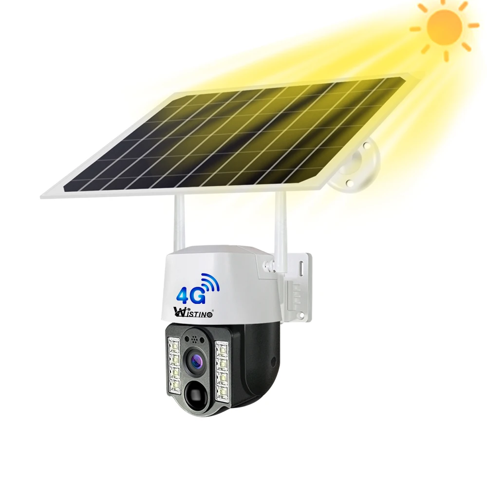 

Wistino V380pro CCTV Solar 4G Motion Detection Audio Night Vision Wireless H.265 Auto Tracking 3MP Solar Camera Outdoor
