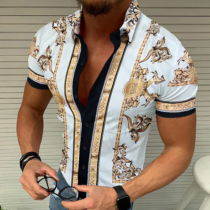 

Mens design shirt Plus size new design hawaiian shirt printed short sleeve dress 3D print t-shirt men clothes
