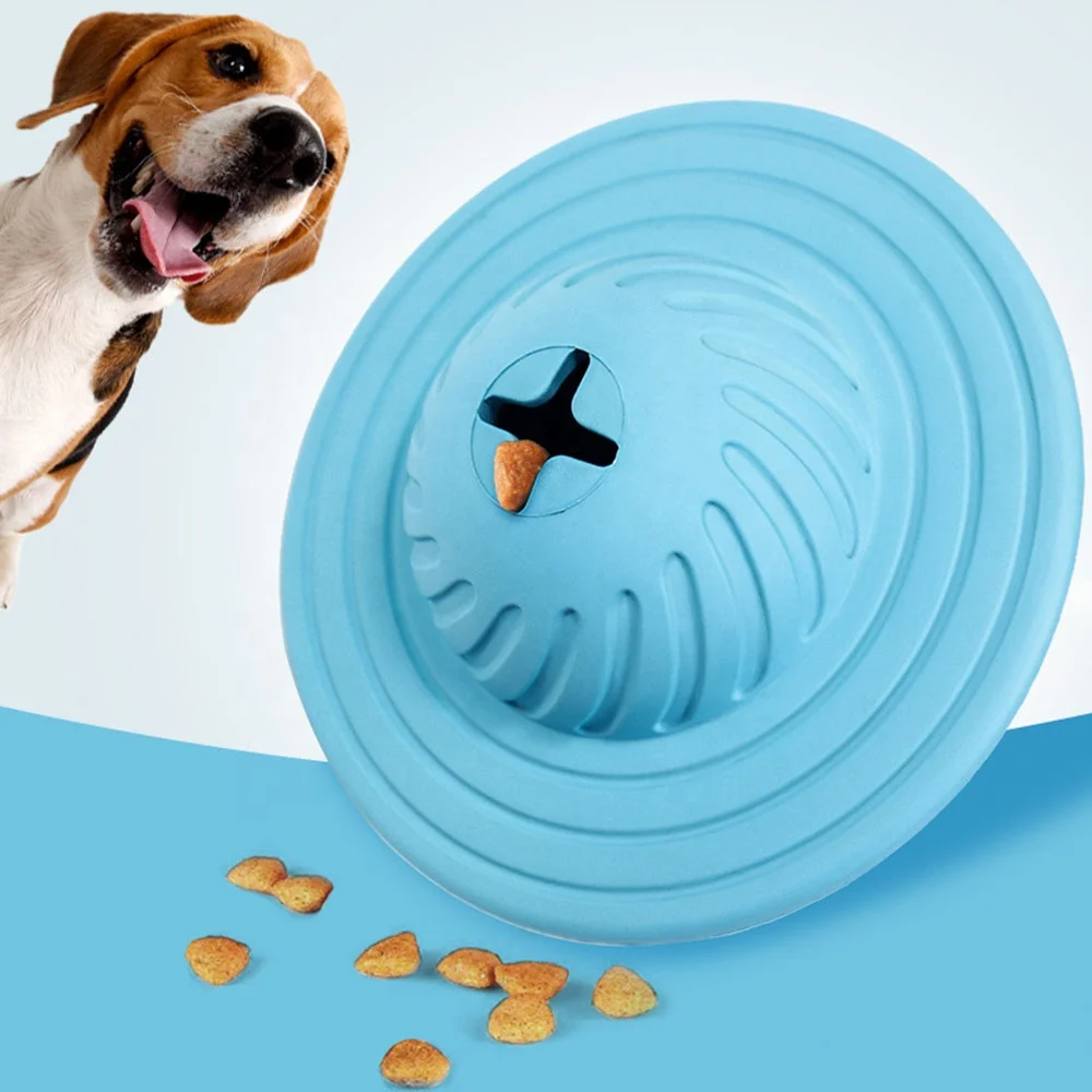 

Amazon Hot Sale Pet supplies bite bite-resistant Dog Toy UFO Leaking Food Ball Molar Puzzle Interactive, Blue