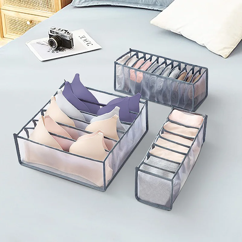 

Awopzzy Foldable And Washable Underwear Panties Bra Socks Compartment Mesh Storage Bins