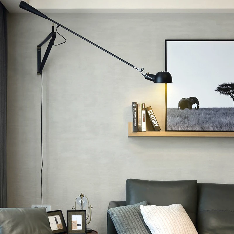 Industrial  antique vintage industrial black E27 swing arm Arne Jacobsen wall lamp For Living Room Bedroom Study Home lighting