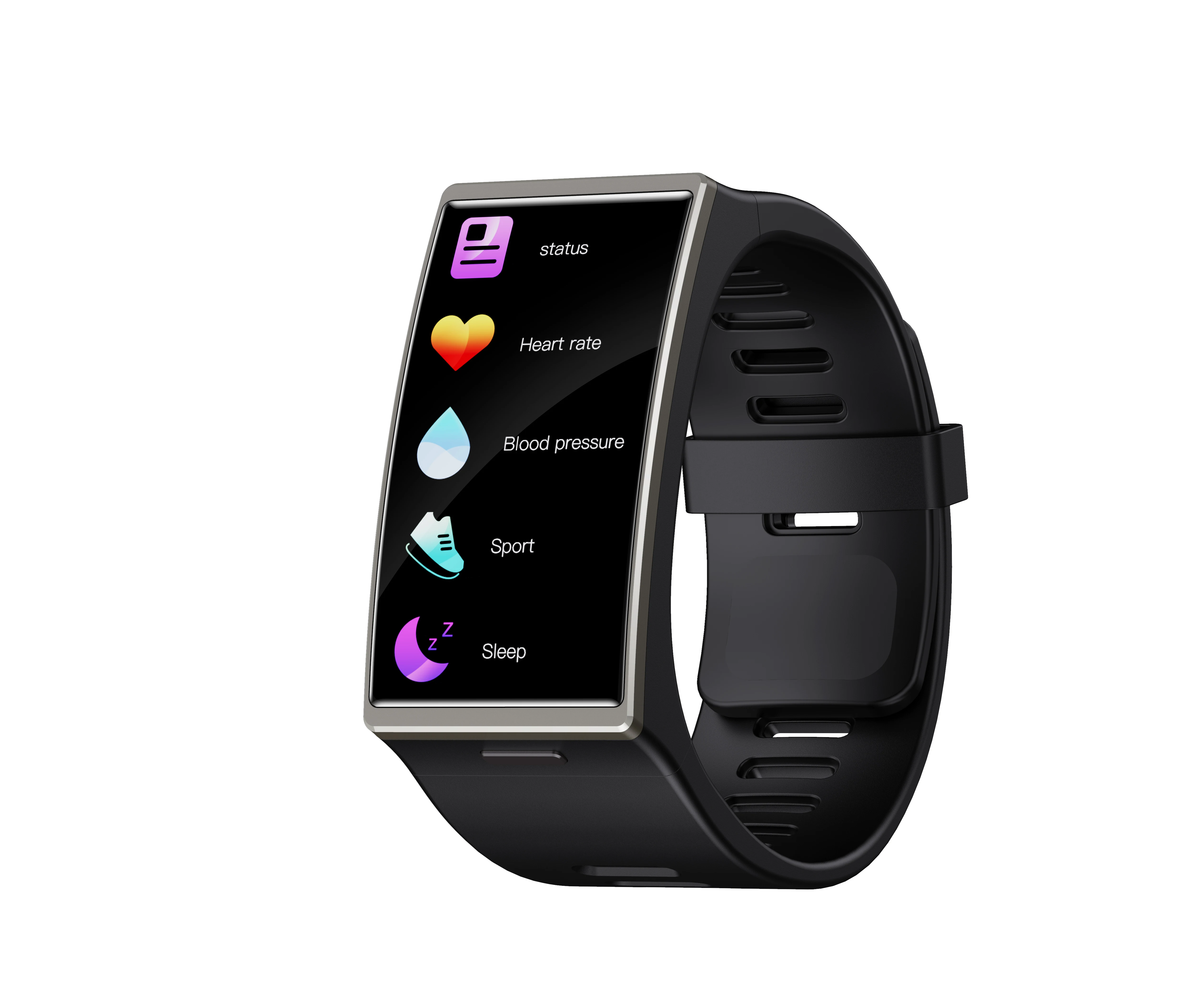

Best DM12 300 MA Large Battery Endurance Full Sport Digital Touch Screen womens smart watch bands, Balck