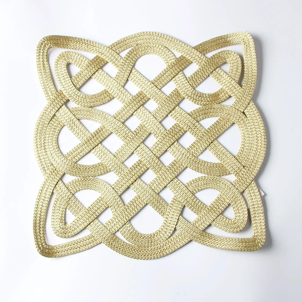 

Luxury Polyester Placemat Table Mats for Dining Room Kitchen, Table Decor, Gold, silver