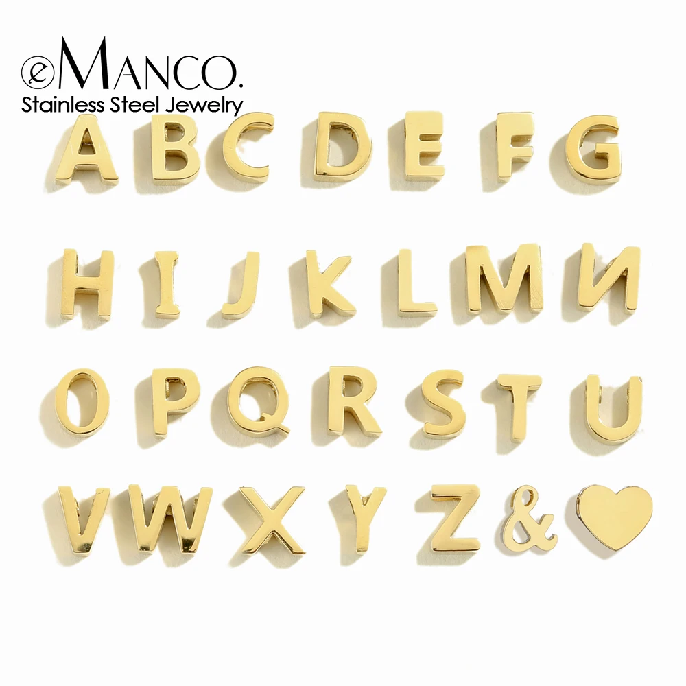 

eManco a-z Initials Letter Pendant Women Fashion Accessories 2021 Jewelry Trendy Gold DIY Custom Chain Alphabet Charms