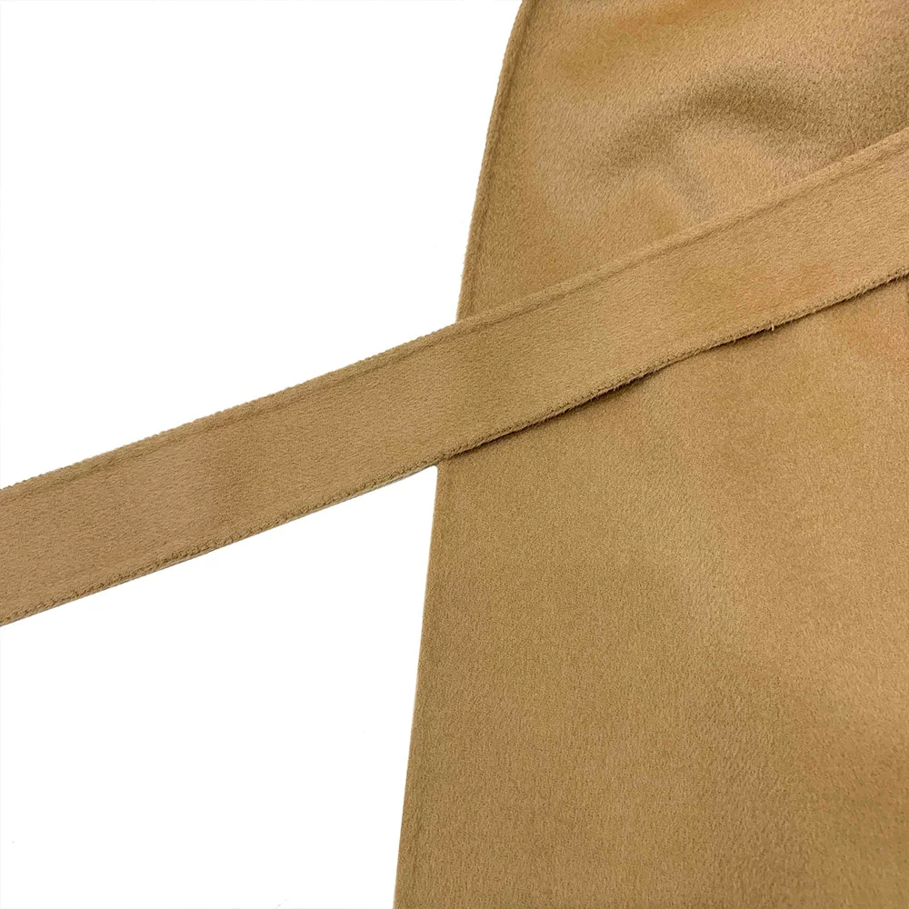 卡其色毛呢外套女2021气质翻领韩版秋冬长款毛呢外套 - buy khaki