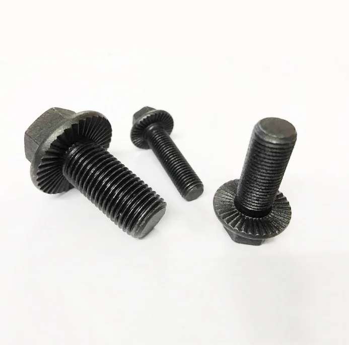 
m3 m6m16 grade 8.8 10.9 full thread black oxide hex flange head bolts 