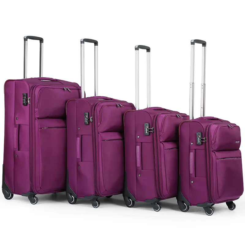 

Hanke Great quality factory wholesale business soft trolley luggage bag big capacity carry-on suitcase vintage luggage case, 4 colors in stock
