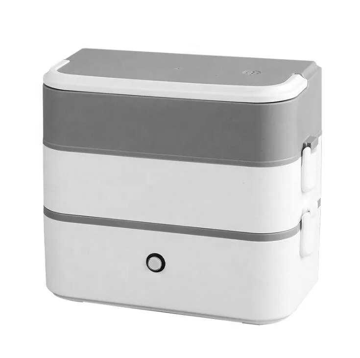 

Electronic heated bento box, Light pink,light blue and grey