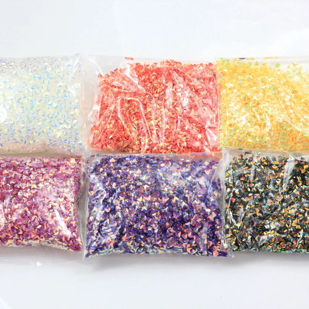 

Wholesale Chinese Beauty Colorful  Diamond Holographic Glitter Nail Art Glitter 3D Slime Decor Confetti 500g/bag