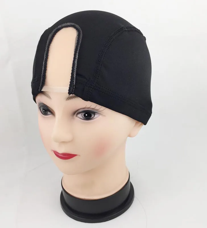 

Wholesale middle U Part transparent net wig cap dome high ressilience spandex nylon wig cap for making wigs