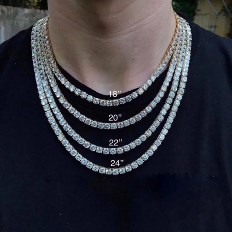 

Hip Hop Tennis Chain Jewelry Iced Out Charm Women Men Gifts Rapper Necklace