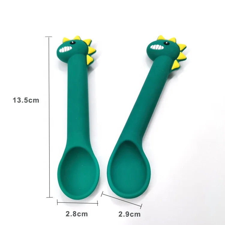 

BPA Free Multicolor Food Grade Silicone Baby Spoon Infant Baby Training Baby Feeding Spoon Silicone, 4color