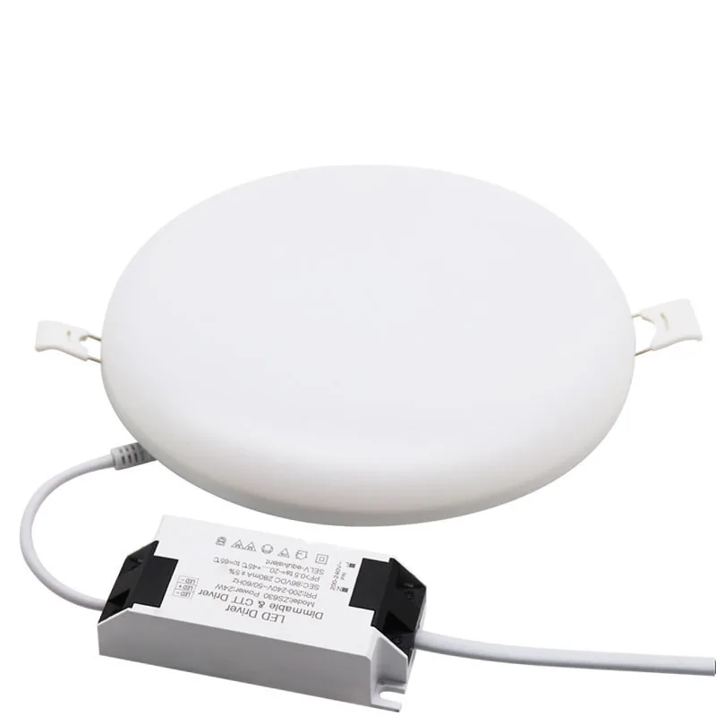 China lighting factory led panel light wholesale manufacturer 24w round recessed ceiling panel light