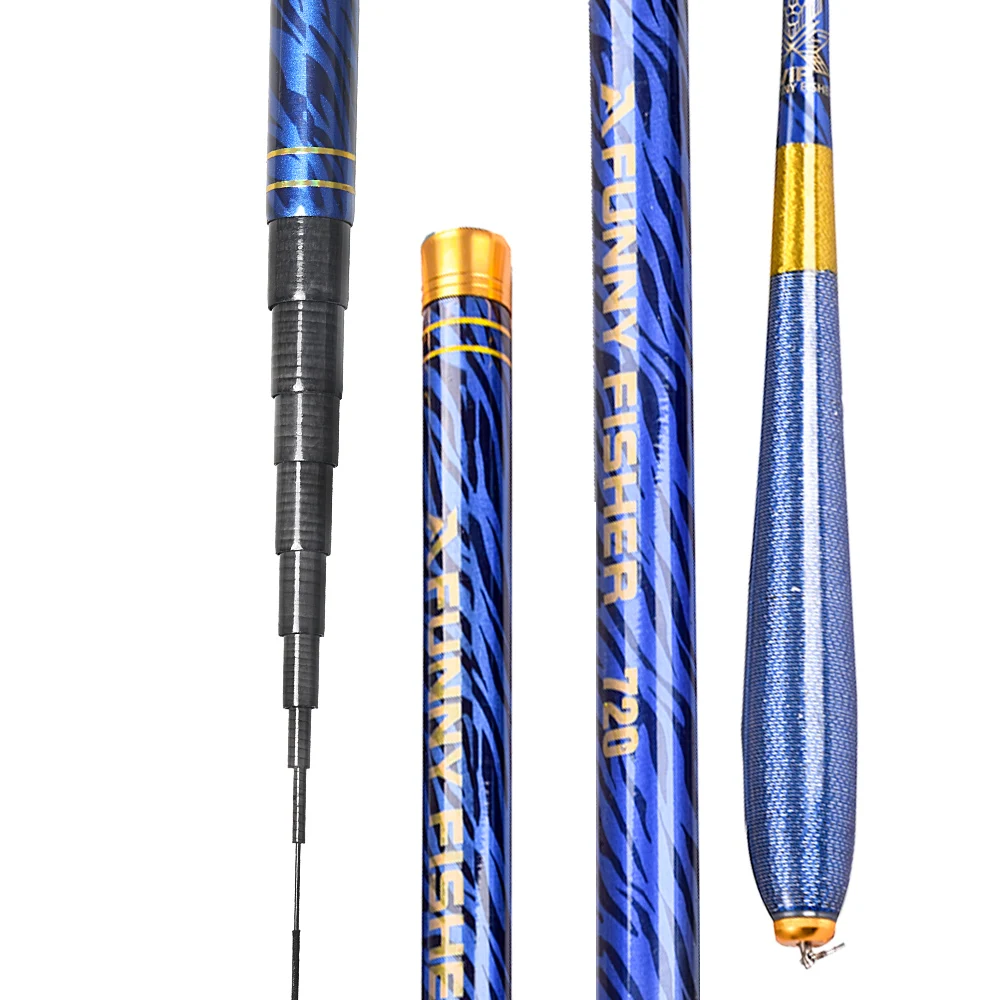 

BAKAWA 1.8M-7.2M Carbon Fiber Telescopic Travel Stream Hand Fishing Rod
