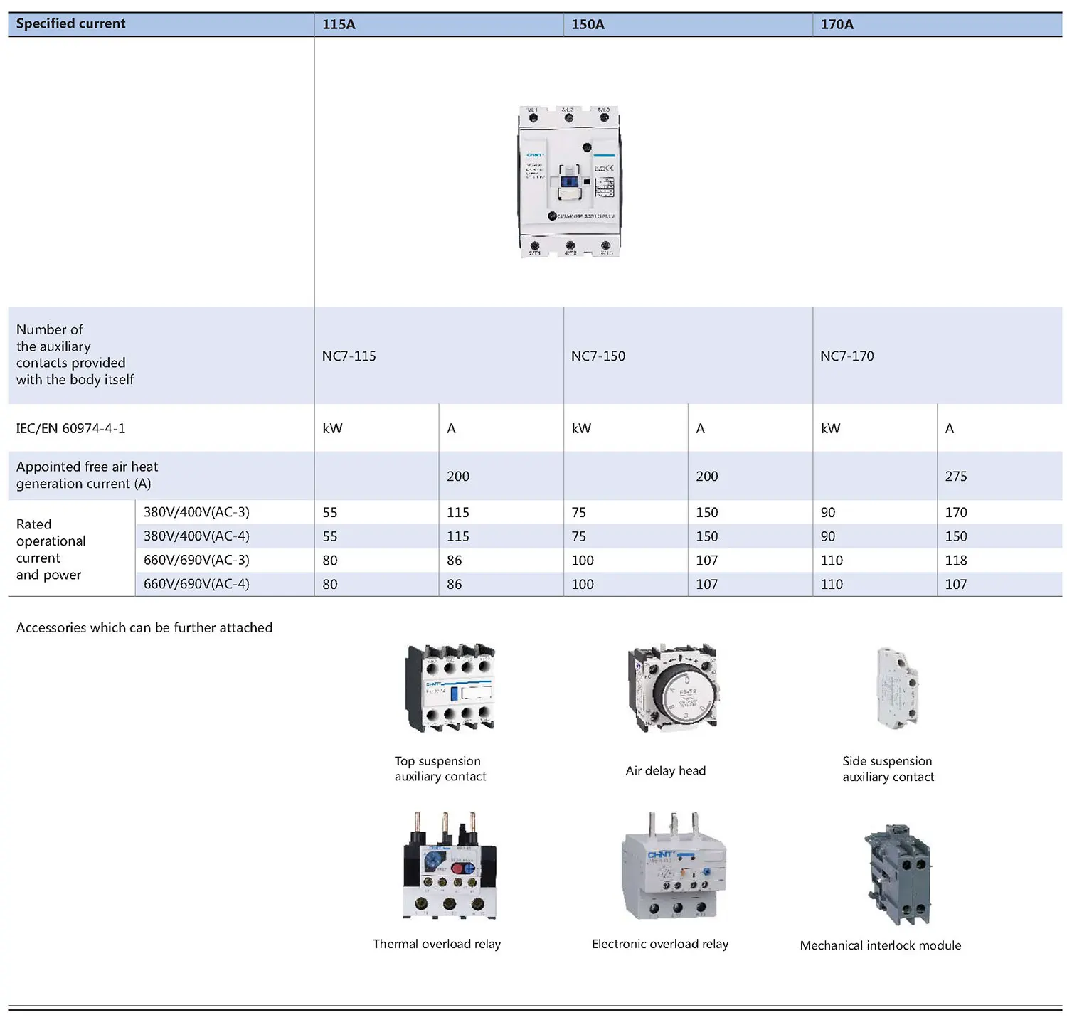 Chint original NC7 Contactor 3P 4P NC7-09 NC7-12 NC7-18 NC7-25 NC7-32 NC7-40 NC7-50 NC7-6511 NC7-8511 CHNT NC7 Contactor