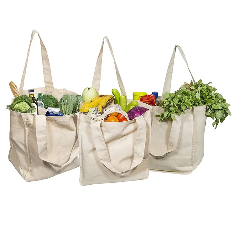 

Eco friendly Canvas Tote Bag Custom Logo Pattern Reusable Grocery Bag Large Capacity Cotton Canvas Shopping Bags, Photo color or customized