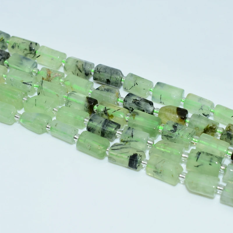 

Trade Insurance  High Quality Natural Tube Prehnite Loose Beads