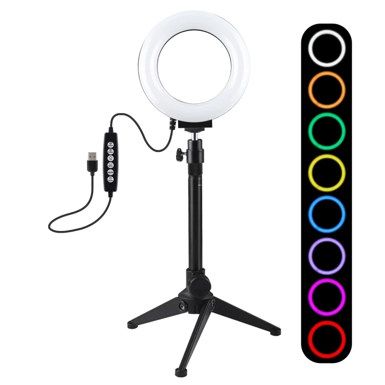 

PULUZ 4.7 inch RGB Dimmable LED Vlogging Selfie Ring Light with Tripod Stand