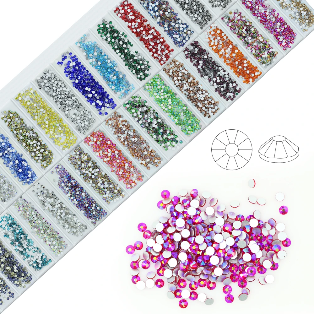 

Manicure Drill Crystal Beads For Jewelry Making Manicures Nail Art Tools Glue Women's Decoration DIY Accessories 864pcs/bag
